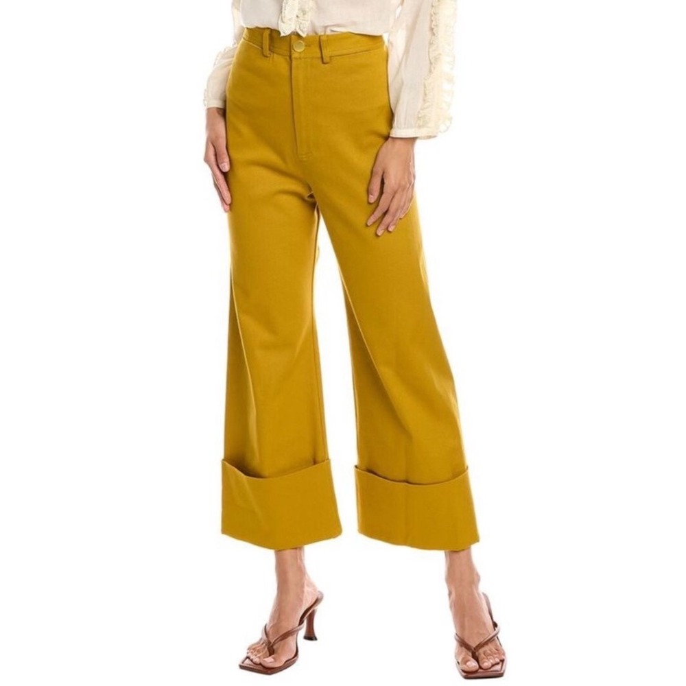 SEA NEE YORK Cuffed Crop Pants Linen Blend Size 6‎ Wide Leg